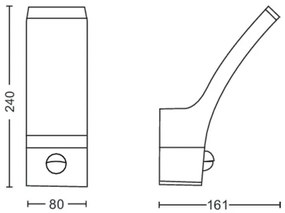 Philips LED lampă de perete exterior cu senzor SPLAY LED/12W/230V 2700K IP44