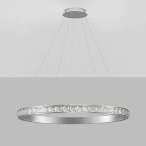 Lustra LED design circular, Otel, Argintiu, Cristal K9, ETEKEN NVL-9501216