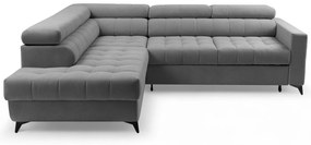 Colțar extensibil Nardo L stânga - gri pluș Pretty 17