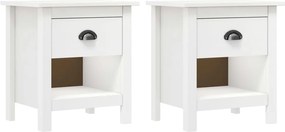 vidaXL Noptiere Hill, 2 buc., 46x35x49,5 cm, lemn masiv de pin