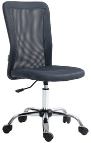 Vinsetto Scaun de birou ergonomic înălțime reglabilă picioare cromate pivotant 360° îmbrăcăminte plasă gri închis | Aosom Romania