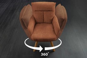 Set de 2 scaune pivotante picioare din lemn Big George maro ruginiu