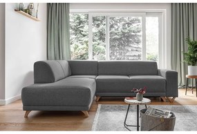 Colțar gri extensibil/cu spațiu de depozitare (cu colț pe partea stângă/în formă de ”L”) Classy Sophie – Miuform