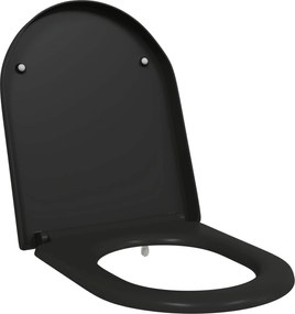 vidaXL Capacul de toaletă Negru 49 x 36 x 4 cm Duroplast