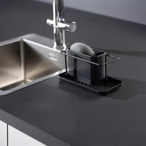 WENKO 55078100 - Organizator pentru bucătărie de exterior BLACK, 21x12 cm, inox/negru