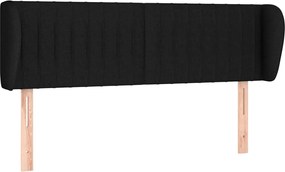 vidaXL Tăblie de pat cu aripioare negru 147x23x78/88 cm textil