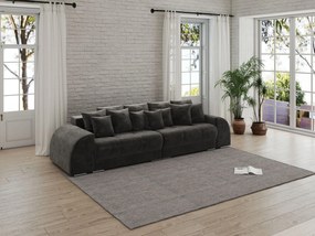 Canapea extensibilă dumonde cu 2 lăzi de depozitare si sezut confortabil din spuma high-density, Verona Madagaskar Black 310x100 cm