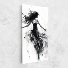 Tablou Canvas, 40x80cm, Dormitor si Living, Femei, Siluete, Black Ink Woman