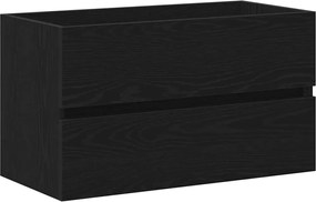 vidaXL Dulap pentru Chiuveta de Baie Stejar Negru 80 x 38,5 x 45 cm