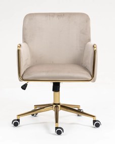 HR4318K Scaun Latte Catifea cu Bază Aurie
