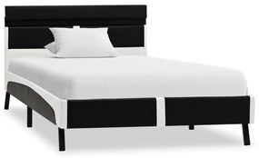 280302 vidaXL Cadru de pat cu LED, negru, 90 x 200 cm, piele artificială