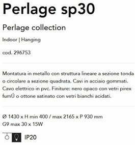 Lustra moderna cu 30 surse de lumina PERLAGE SP30 NERO