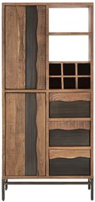 Biblioteca maro din lemn de Acacia, 88x40x195 cm, Yellowstone Mauro Ferretti