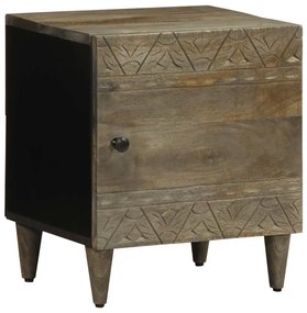 vidaXL Noptiera gri deschis 40x33x46 cm lemn masiv de mango