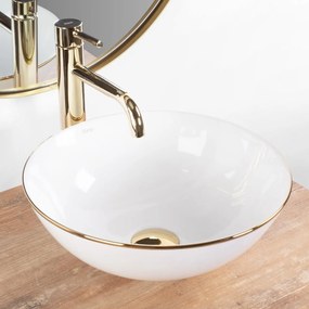 Lavoar Stella alb/auriu L35,5 cm