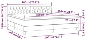 Pat box spring cu saltea, albastru, 200x200 cm, textil Albastru, 200 x 200 cm, Design cu nasturi