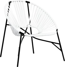 vidaXL Scaun ouă de grădină din polirattan alb și negru