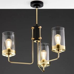 Jupiter 2087 - Lustru cu tija RAMIREZ 3xE27/15W/230V auriu/negru