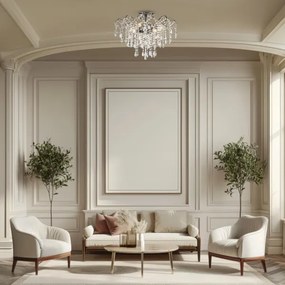 Lustră de cristal aplicată Brilagi CRYSTAL 6xE14/60W/230V crom lucios