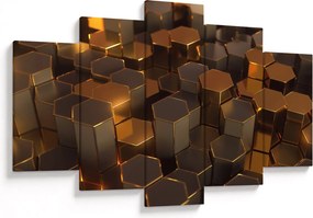 Tablou - Hexagoane de bronz (150x105 cm)