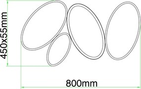 Ondaluce - plafonieră LED dimabilă RICE LED/34W/230V 45x80 cm aurie