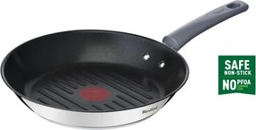Tefal G7314055 DAILY COOK Mașină de gătit pe grătar, 26 cm, Thermo-Spot și semnal, inducție, argintiu Sterling