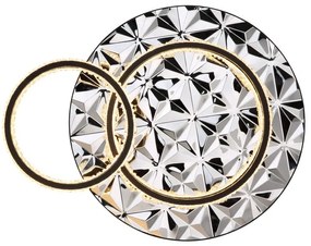 Plafoniera LED metal negru, otel cromat DELLA II