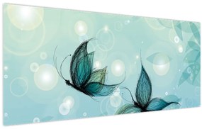Tablou - Fluturi albaștri (120x50 cm)