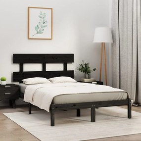 3104697 vidaXL Cadru de pat, negru, 200x200 cm, lemn masiv