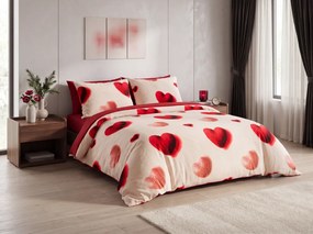 Lenjerie de pat cocolino DUO SENSE HEARTELLE crem microplus/flanel Dimensiune lenjerie de pat: 70 x 90 cm | 140 x 200 cm