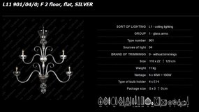 Lustra 4 brate eleganta design LUX L11 901/04/0; F 2 floor, flat, SILVER