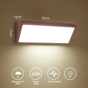 BRILAGI - Aplica LED de exterior TRIANGLE, 42W/230V, maro, IP65