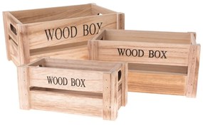 Cutii de depozitare decorative din lemn în set de 3 buc. - Dakls