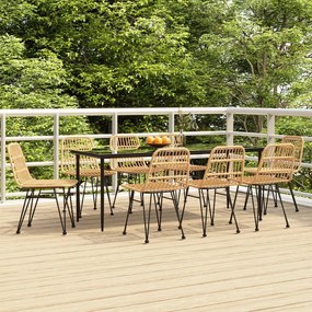 vidaXL Set mobilier de grădină, 9 piese, poliratan