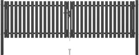 vidaXL Poartă de gard de grădină, oțel, 400x75 cm, antracit