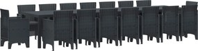vidaXL Set de masă de grădină cu perne cu pernă 17 pcs Antracit PP