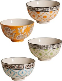 Set 4 boluri mici din ceramică, model asortat, Colecția Rhapsody, Ø11.5 cm