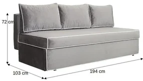 Canapea Extensibila New Modulo, 3 Locuri, Lada Depozitare, Gri si Alb, 194 Cm