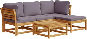 vidaXL Set mobilier de grădină cu perne, 5 buc., lemn masiv acacia