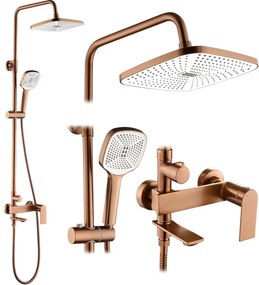 Set baterie de dus Storm cupru periat