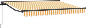 vidaXL Cort electric retractabil Galben și alb 2,5 x 2 m