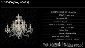 Lustra cu 10 brate cristal Bohemia L11 009/10/1-A