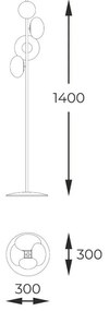 Lampadar, Lampa de podea moderna Omi auriu