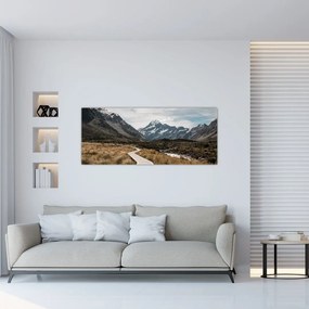 Tablou -  Poteca în valea muntelui Mt. Cook (120x50 cm), în 40 de alte dimensiuni noi