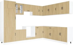 vidaXL Set dulap de bucătărie din 14 piese „Lucca” lemn stejar Sonoma