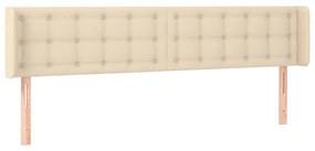 3119221 vidaXL Tăblie de pat cu aripioare, crem, 183x16x78/88 cm textil