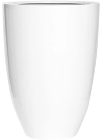 Jardiniera Ben, alb lucios, dimensiuni multiple - PotteryPots mărimea: L - v. 55 cm, ⌀ 40 cm