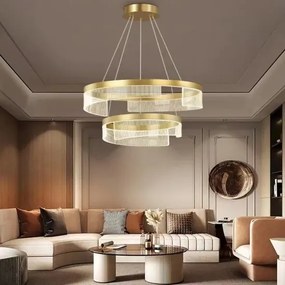 Lustra LED Cu Telecomanda, Elit's EsnF6602-2, 120w, Gold