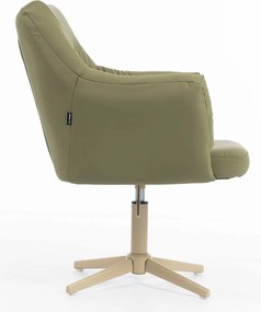 HR840CROSS Scaun Khaki Piele Ecologica Premium Soft cu Bază Crem