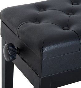 HOMCOM Băncuță Pian Elegantă cu Spațiu de Depozitare, Înălțime Ajustabilă, Negru, 54.5x33x48-58cm | Aosom Romania